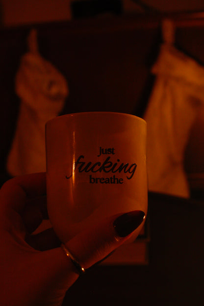 just f**king breathe - mirror decal