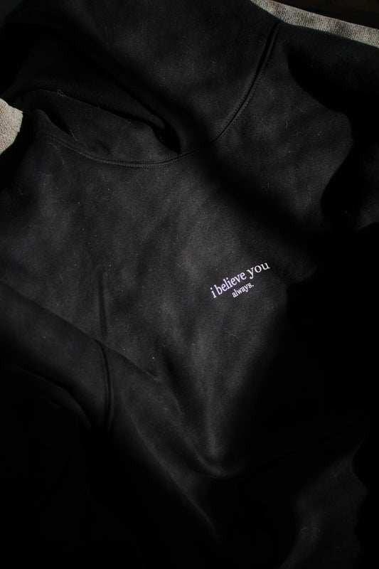 'i believe you always' hoodie - black