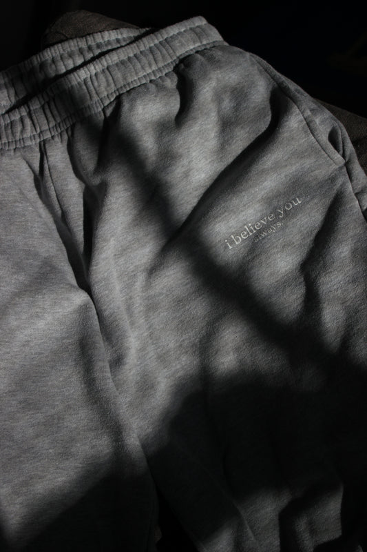 'i believe you always' sweats - grey