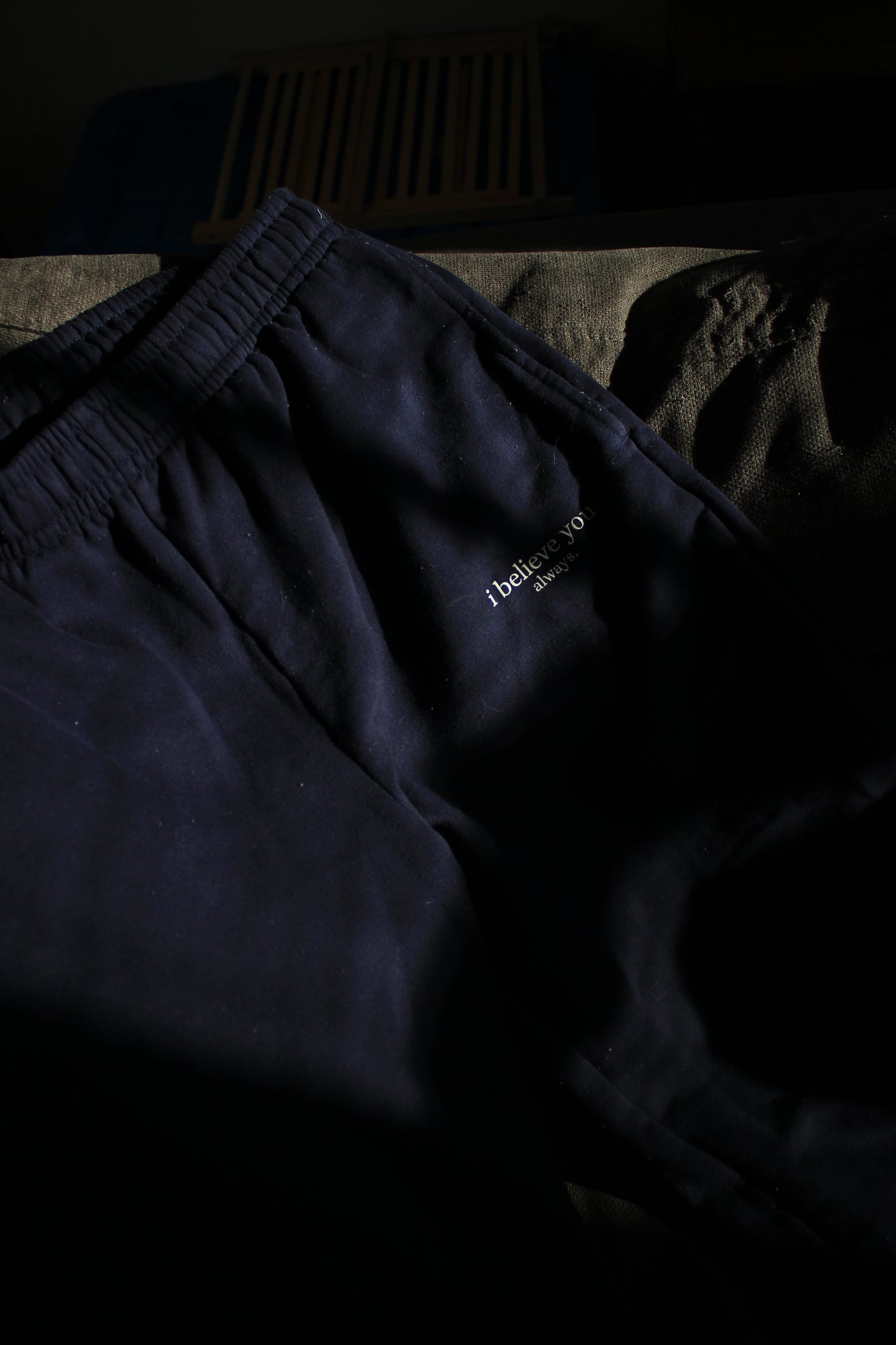 'i believe you always' sweats - navy