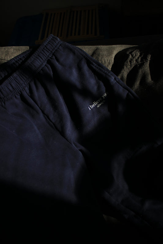 'i believe you always' sweats - navy