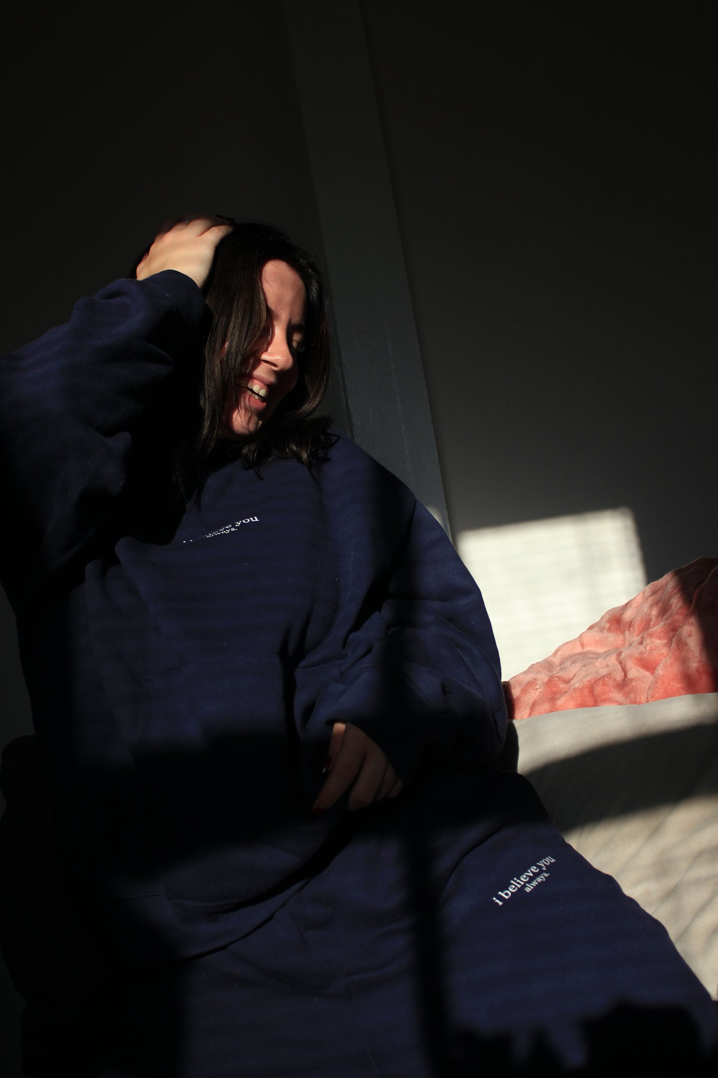 'i believe you always' sweats - navy