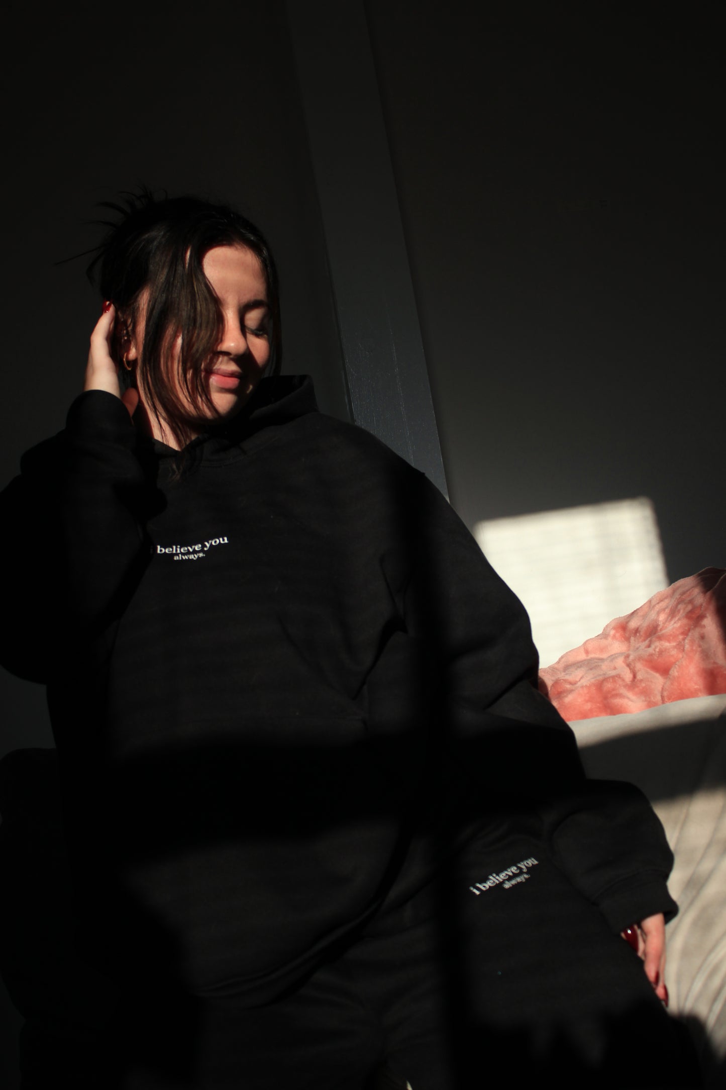 'i believe you always' hoodie - black