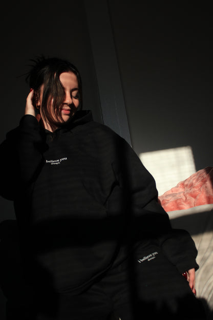 'i believe you always' hoodie - black