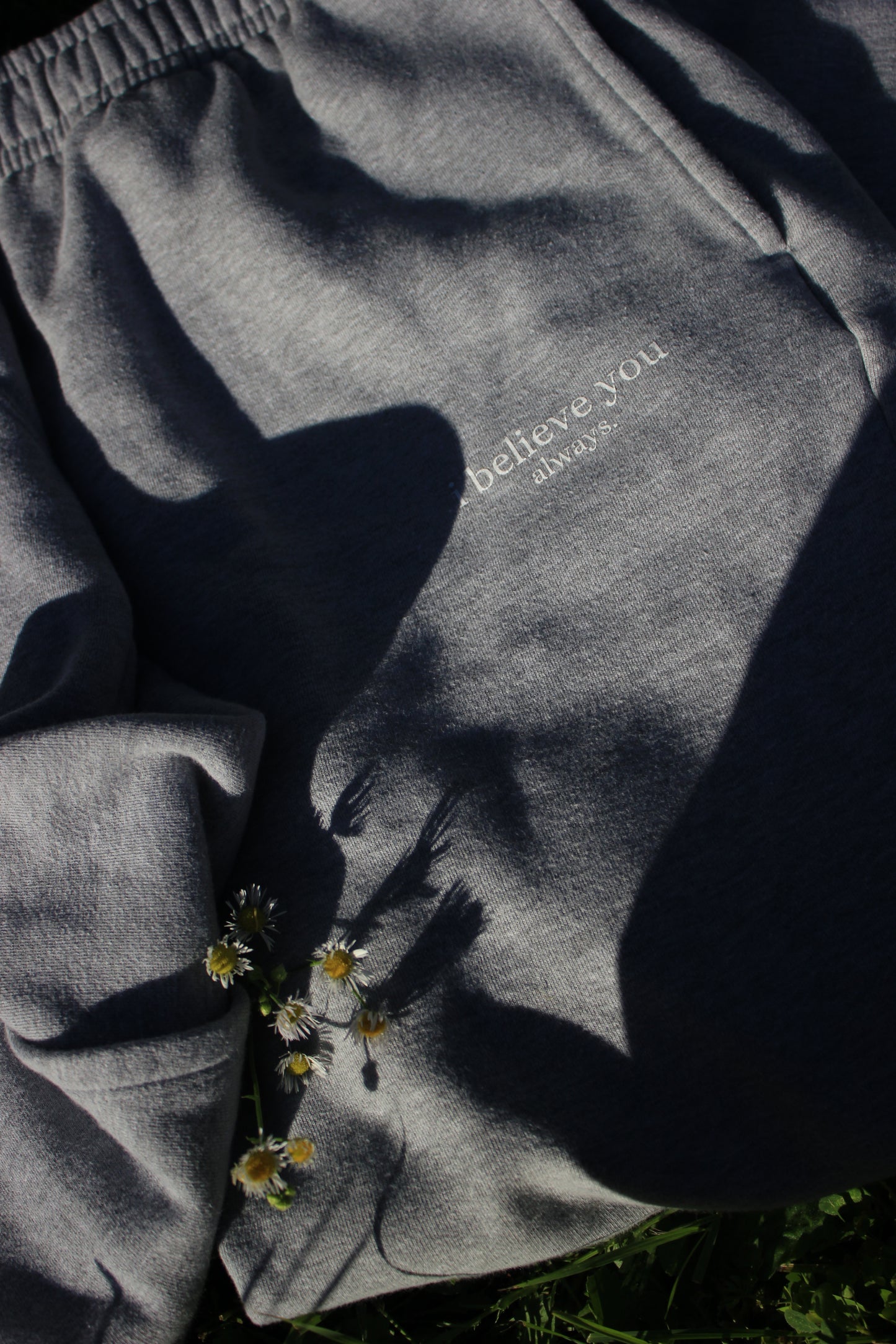 'i believe you always' sweats - grey