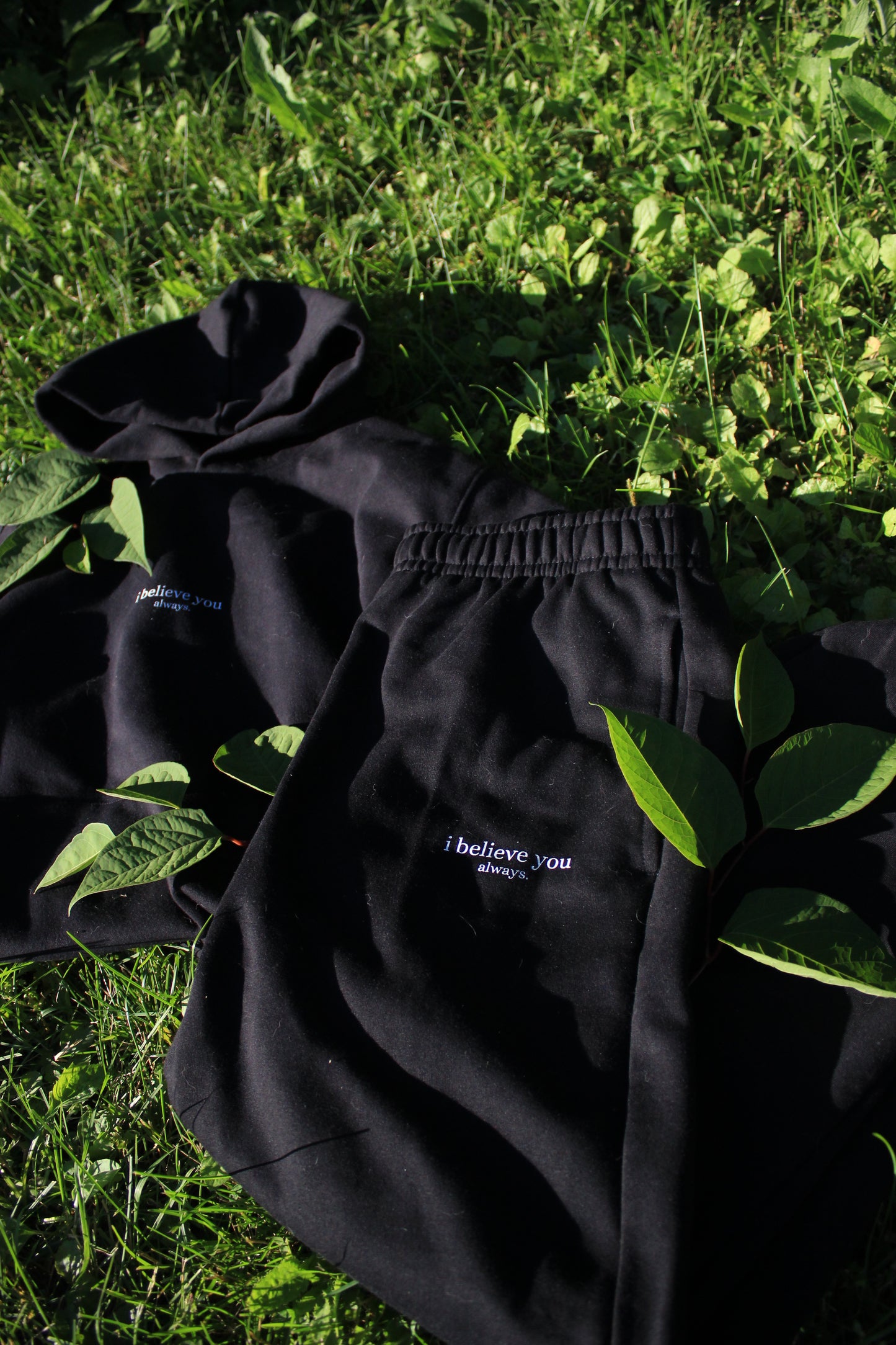 'i believe you always' hoodie - black