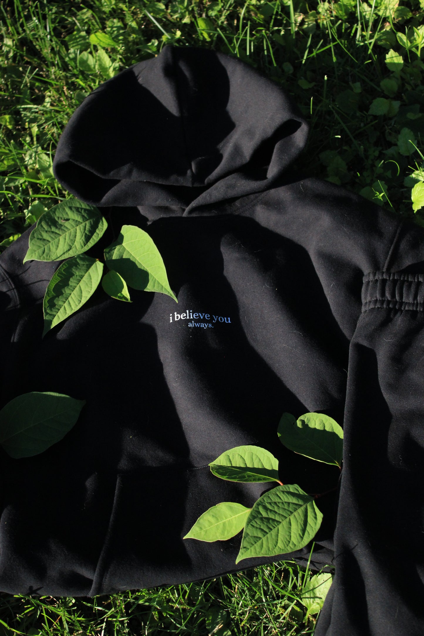 'i believe you always' hoodie - black