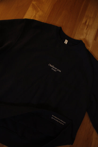 'i believe you always' crew - black